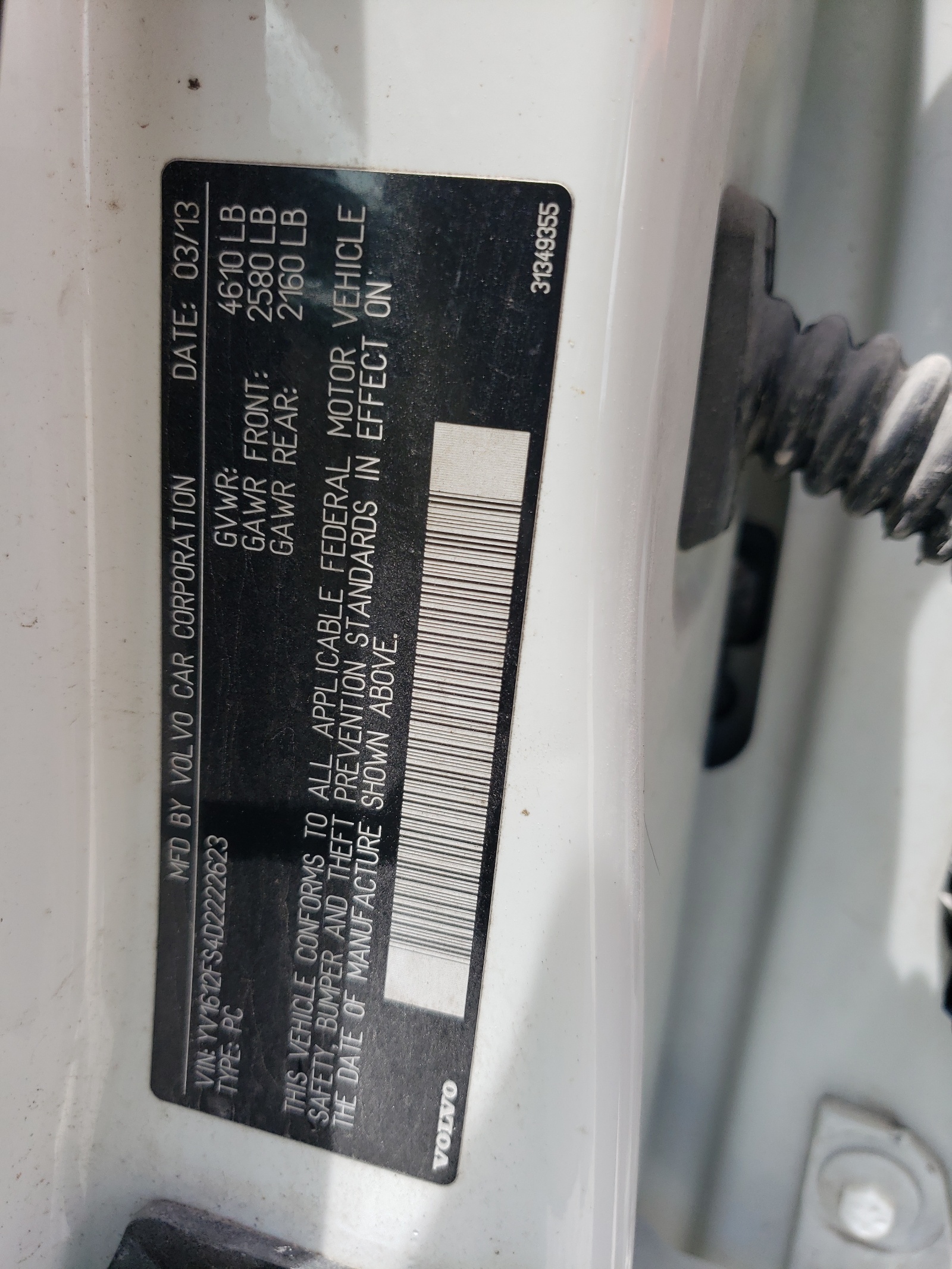 YV1612FS4D2222623 2013 Volvo S60 T5