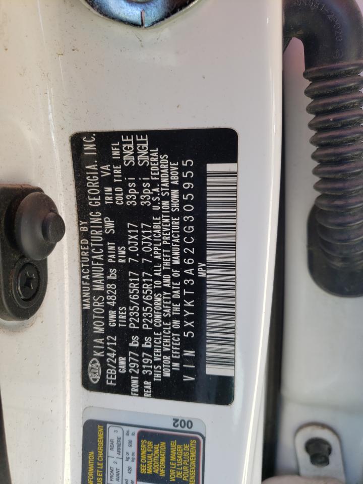 2012 Kia Sorento Base VIN: 5XYKT3A62CG305955 Lot: 61479334