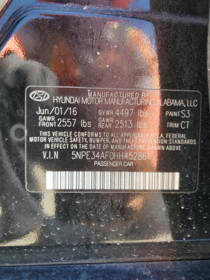 2017 Hyundai Sonata Sport VIN: 5NPE34AF0HH452861 Lot: 63666284