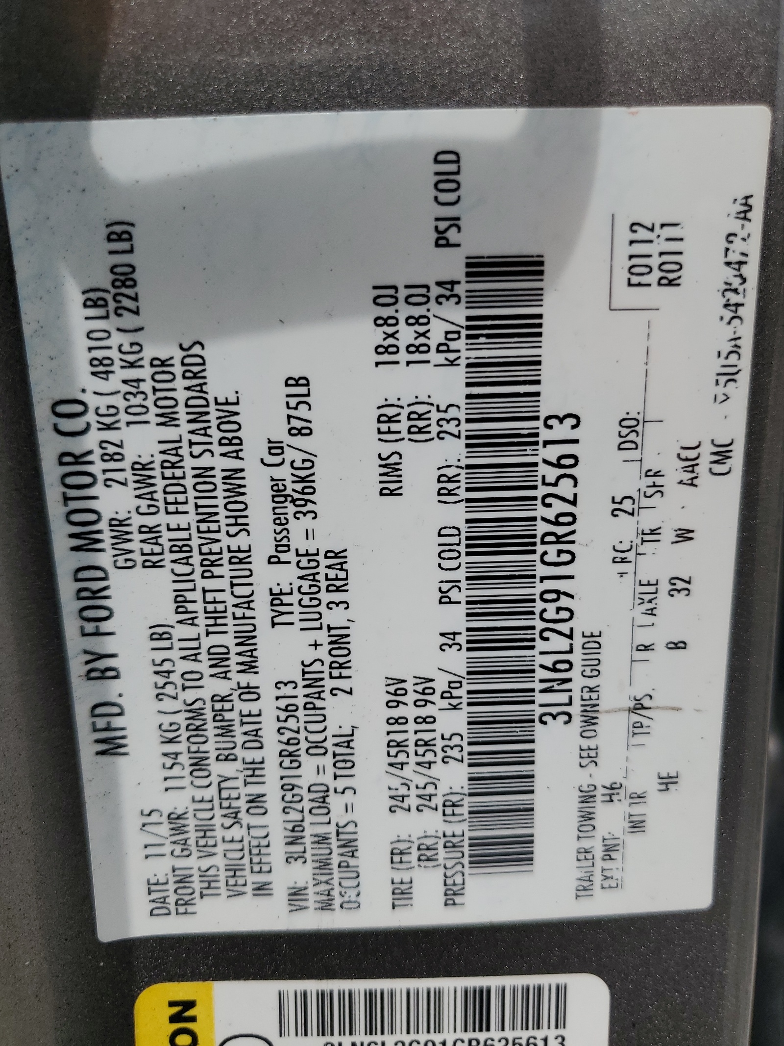 3LN6L2G91GR625613 2016 Lincoln Mkz