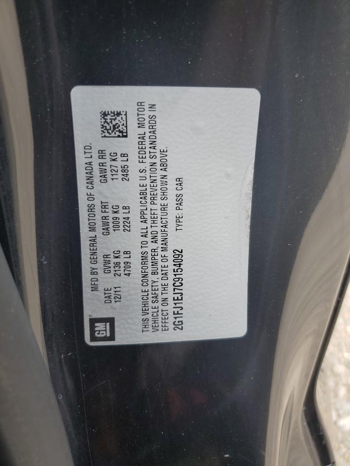 2012 Chevrolet Camaro Ss VIN: 2G1FJ1EJ7C9154092 Lot: 60471954