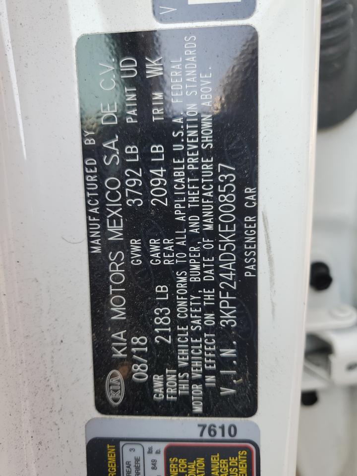 2019 Kia Forte Fe VIN: 3KPF24AD5KE008537 Lot: 61591394