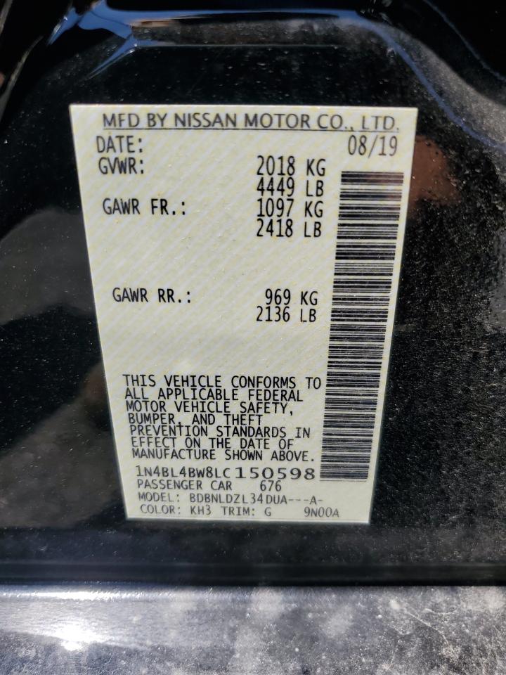 1N4BL4BW8LC150598 2020 Nissan Altima S