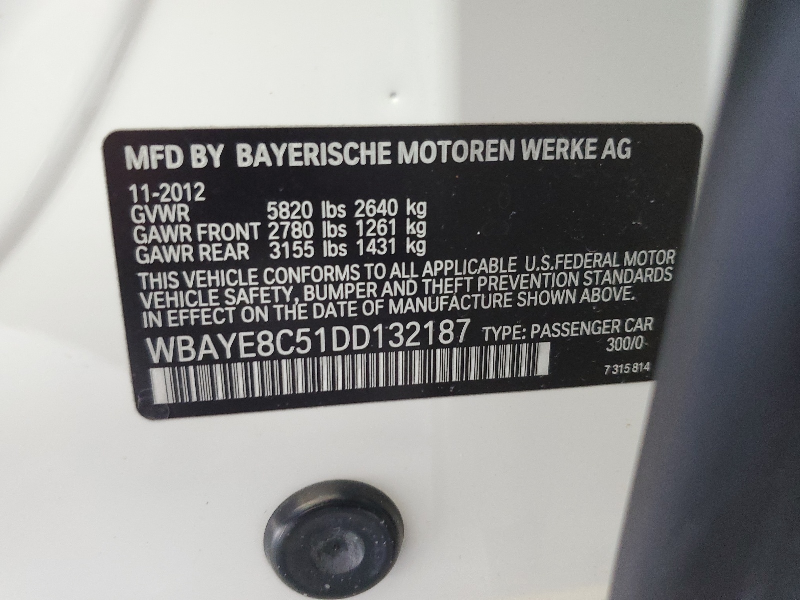 WBAYE8C51DD132187 2013 BMW 750 Li