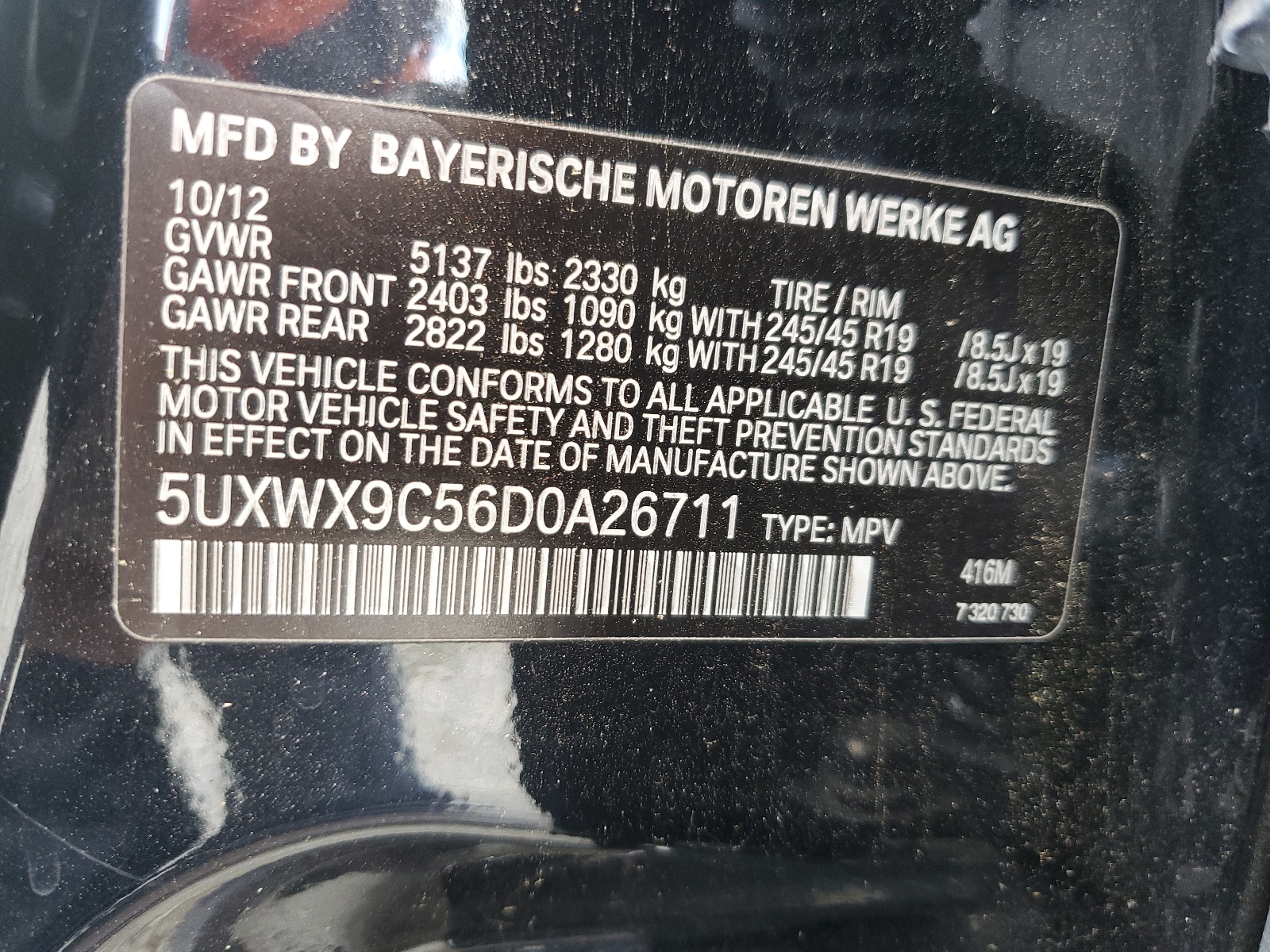 5UXWX9C56D0A26711 2013 BMW X3 xDrive28I