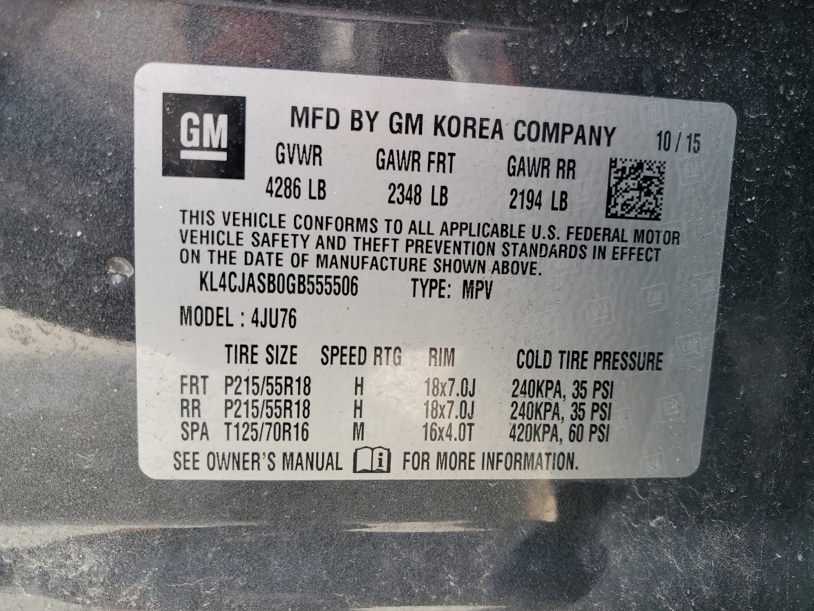 KL4CJASB0GB555506 2016 Buick Encore