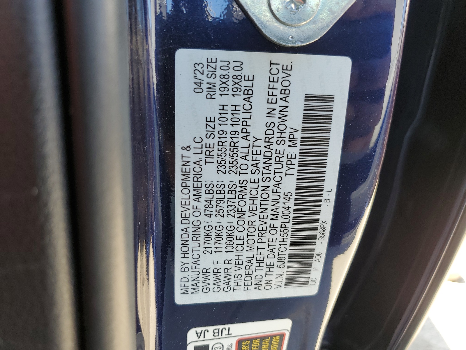 5J8TC1H55PL004145 2023 Acura Rdx Technology