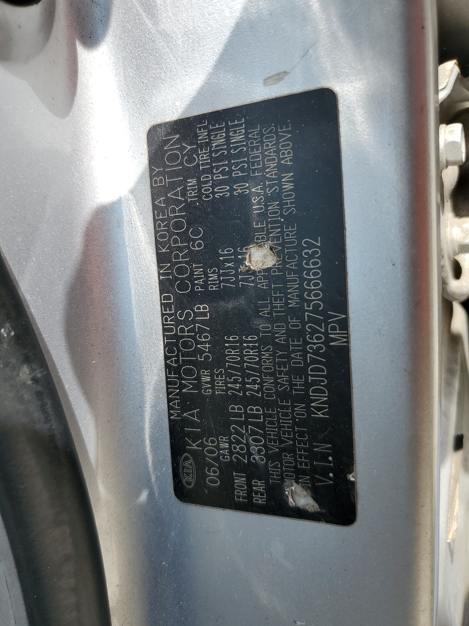 KNDJD736275666632 2007 Kia Sorento Ex