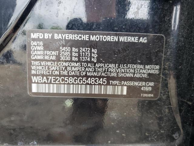Седани BMW 7 SERIES 2016 Чорний