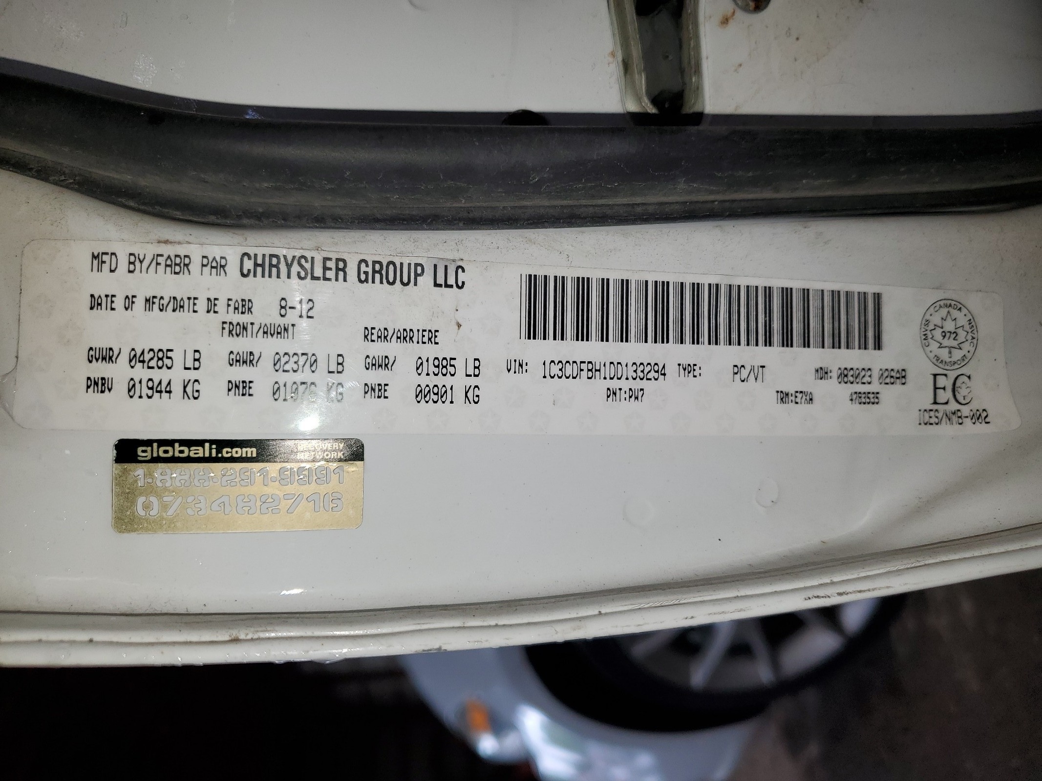 1C3CDFBH1DD133294 2013 Dodge Dart Sxt