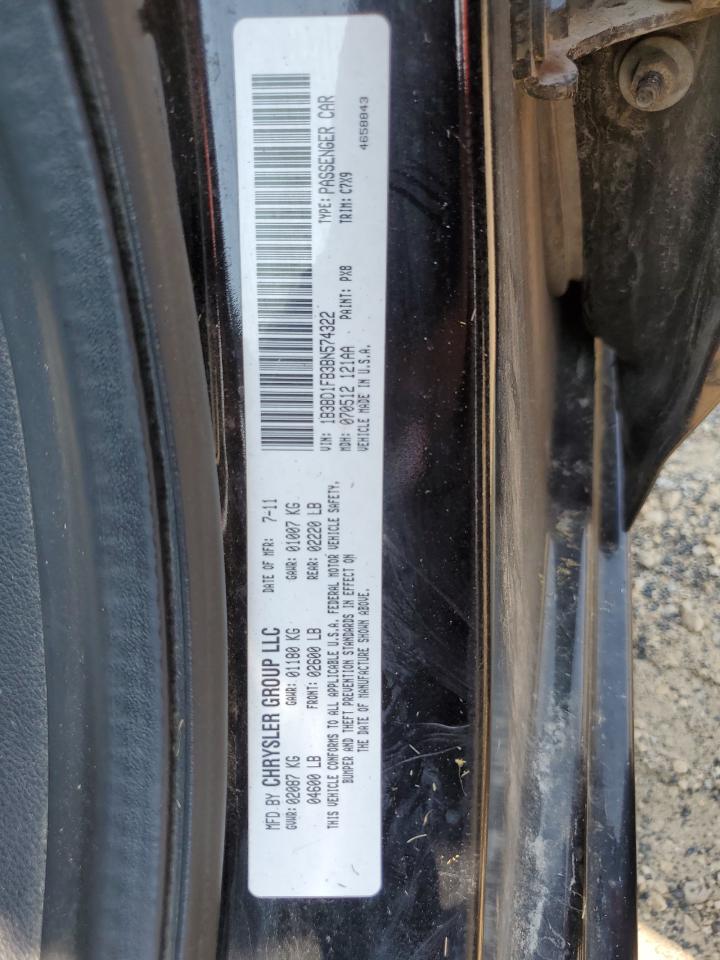 2011 Dodge Avenger Mainstreet VIN: 1B3BD1FB3BN574322 Lot: 64223344