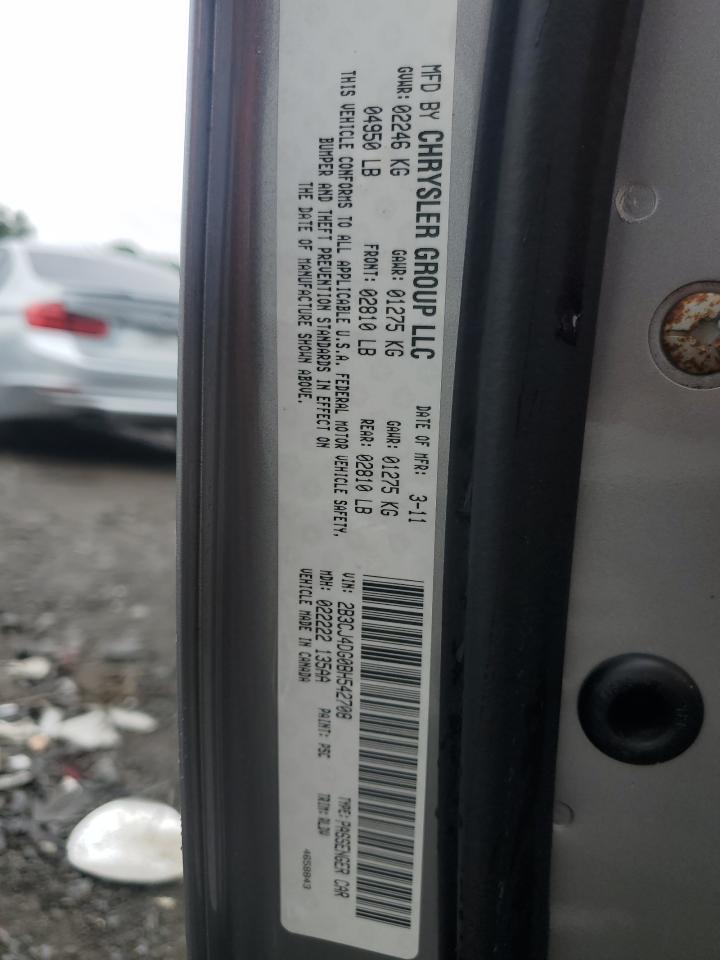 2011 Dodge Challenger VIN: 2B3CJ4DG0BH542708 Lot: 64057354