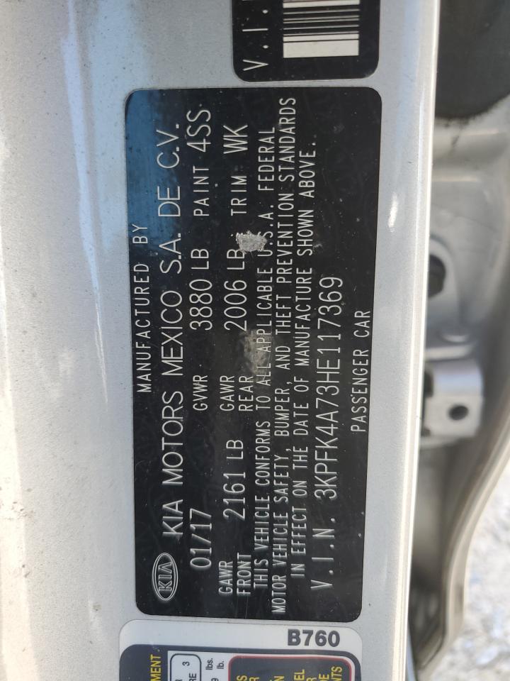 2017 Kia Forte Lx VIN: 3KPFK4A73HE117369 Lot: 61411174