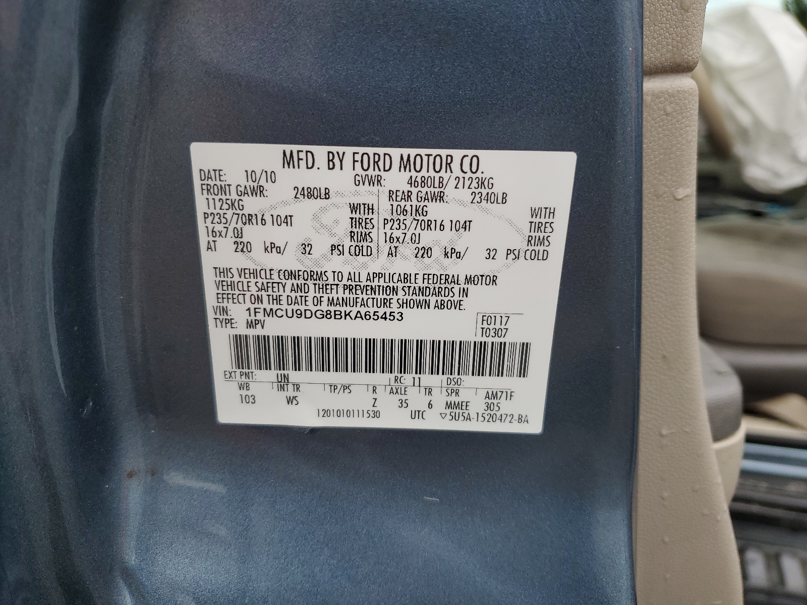 1FMCU9DG8BKA65453 2011 Ford Escape Xlt