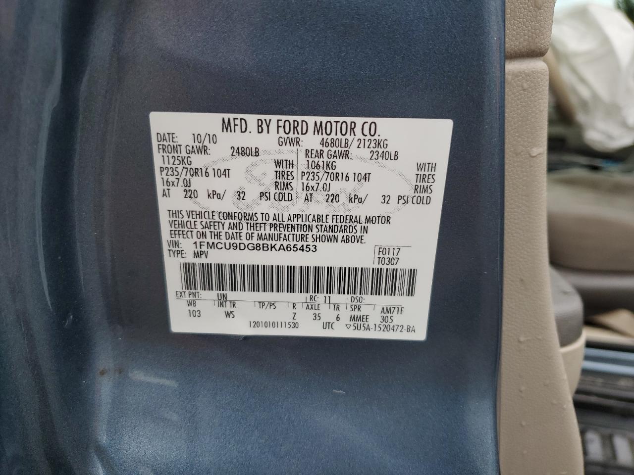 2011 Ford Escape Xlt VIN: 1FMCU9DG8BKA65453 Lot: 62681604