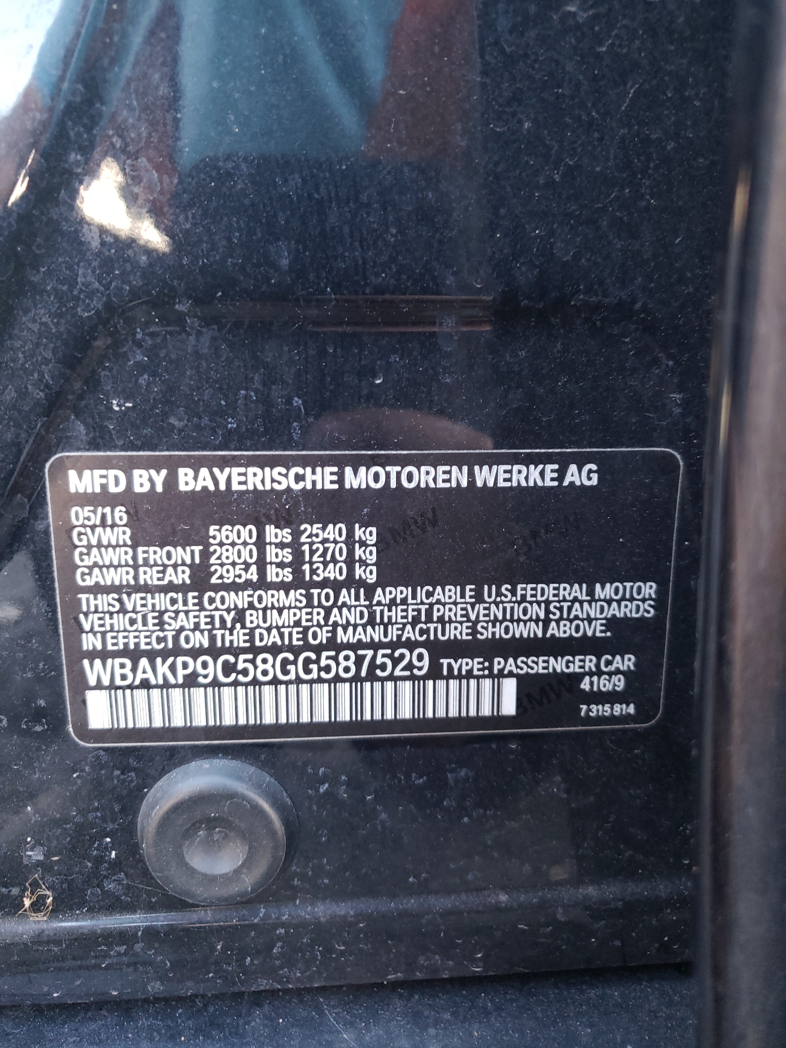 WBAKP9C58GG587529 2016 BMW 550 Xi