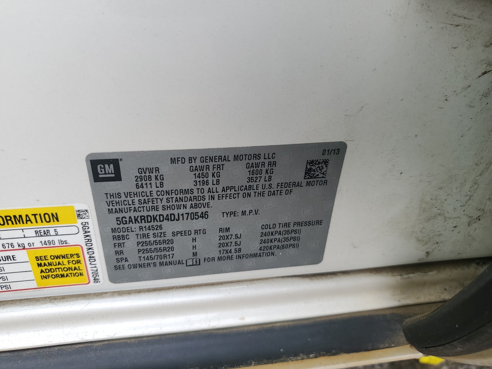 5GAKRDKD4DJ170546 2013 Buick Enclave