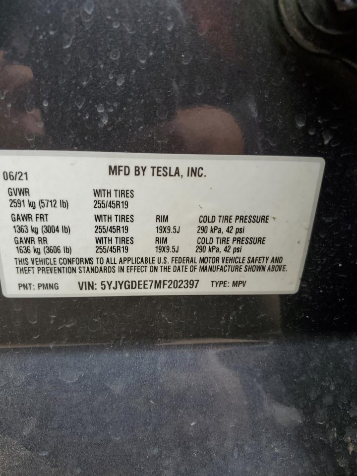 5YJYGDEE7MF202397 2021 TESLA MODEL Y - Image 14