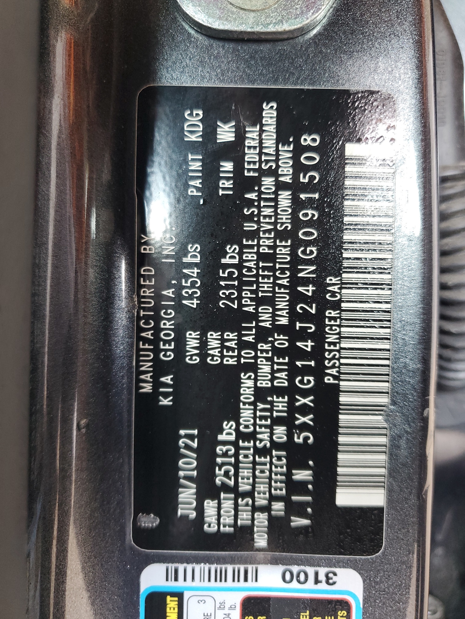 5XXG14J24NG091508 2022 Kia K5 Lxs