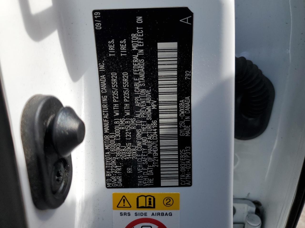 2020 Lexus Rx 450H F Sport VIN: 2T2YGMDA7LC044186 Lot: 63607424