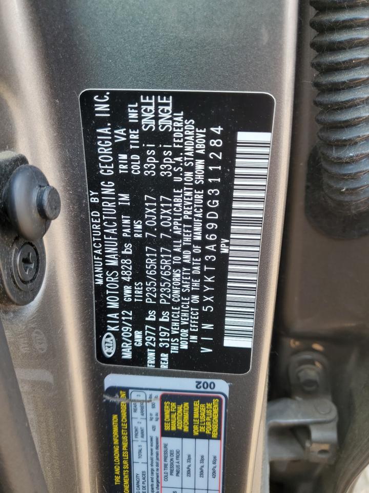 2013 Kia Sorento Lx VIN: 5XYKT3A69DG311284 Lot: 65022234