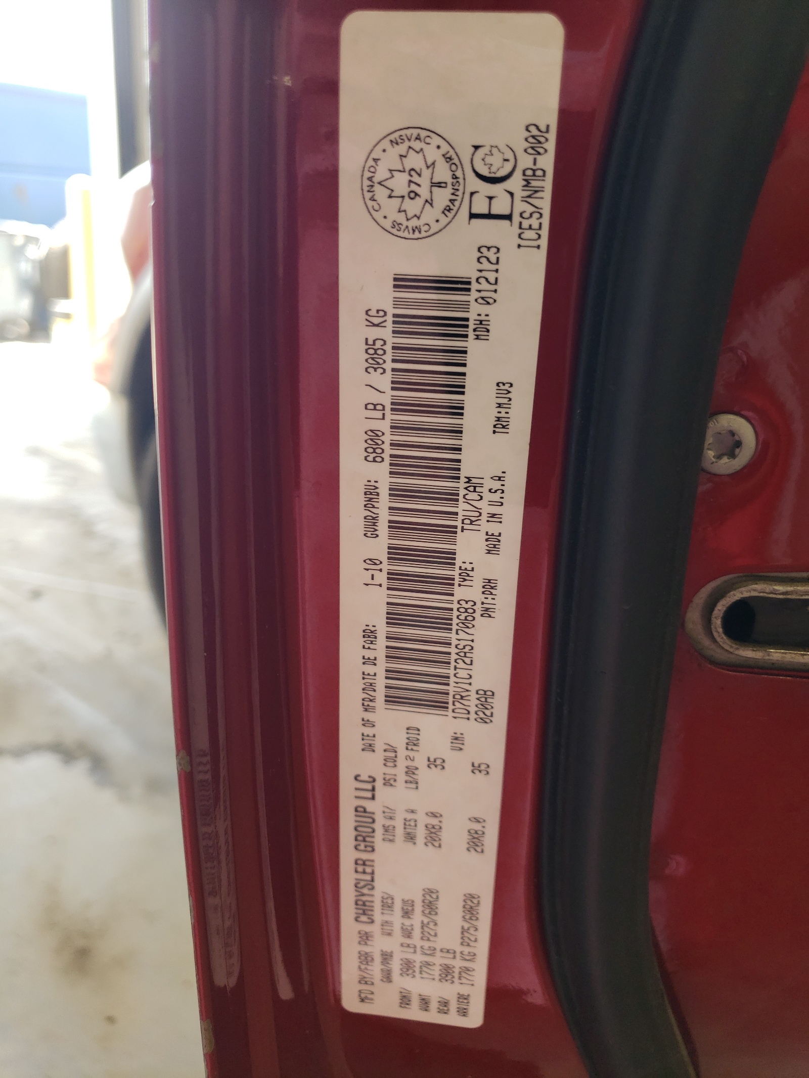 1D7RV1CT2AS170683 2010 Dodge Ram 1500