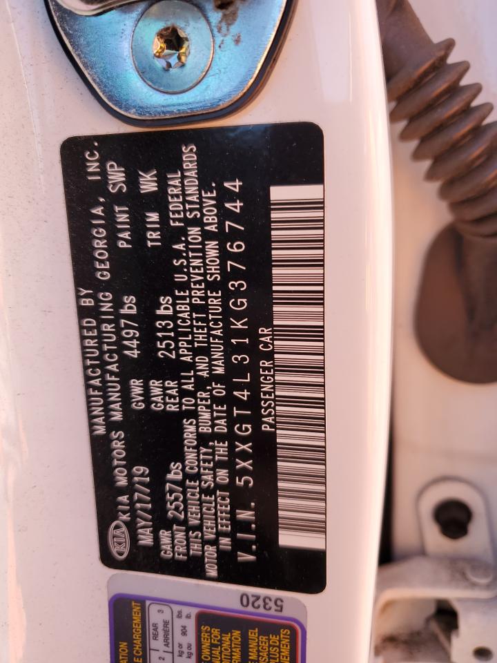 2019 Kia Optima Lx VIN: 5XXGT4L31KG376744 Lot: 65181044