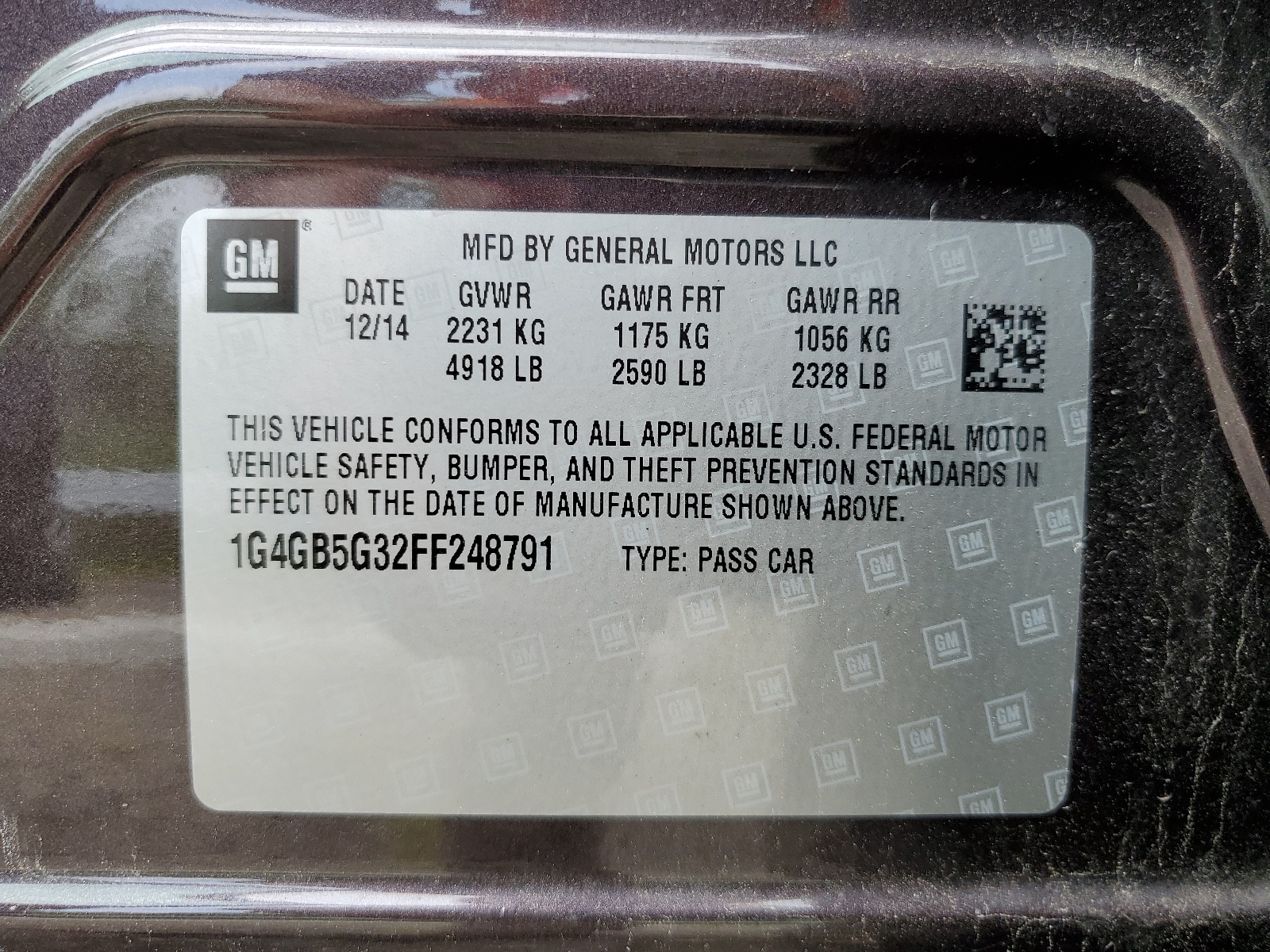 1G4GB5G32FF248791 2015 Buick Lacrosse