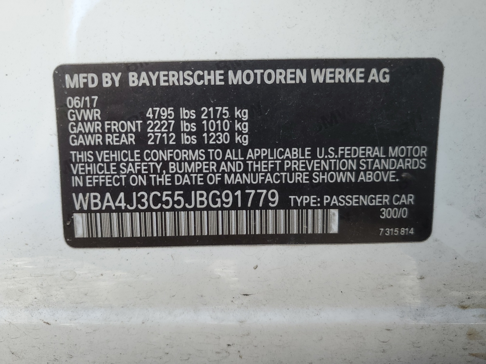 WBA4J3C55JBG91779 2018 BMW 430Xi Gran Coupe