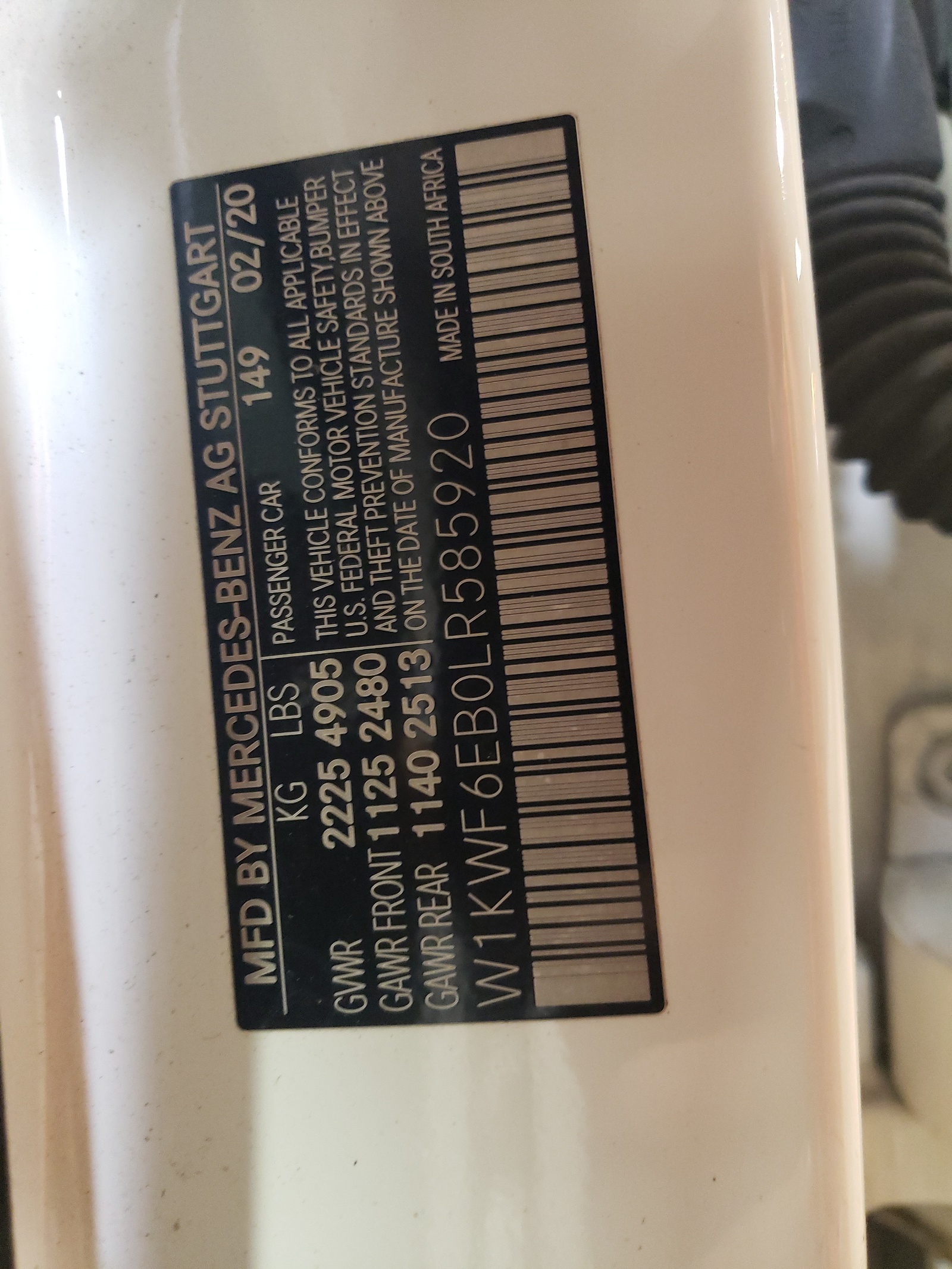 W1KWF6EB0LR585920 2020 Mercedes-Benz C 43 Amg