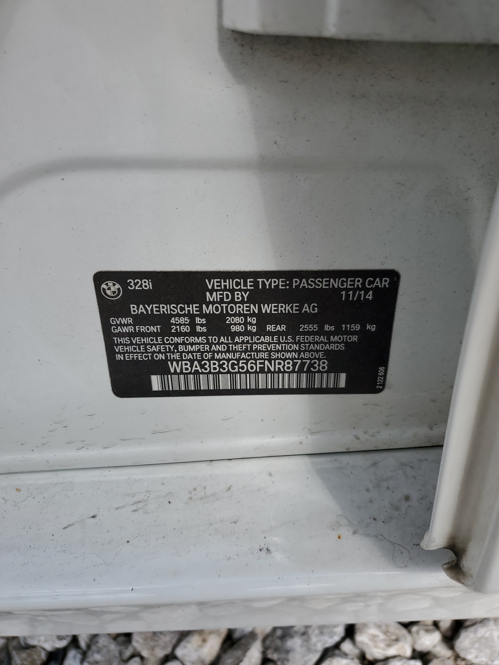 WBA3B3G56FNR87738 2015 BMW 328 Xi