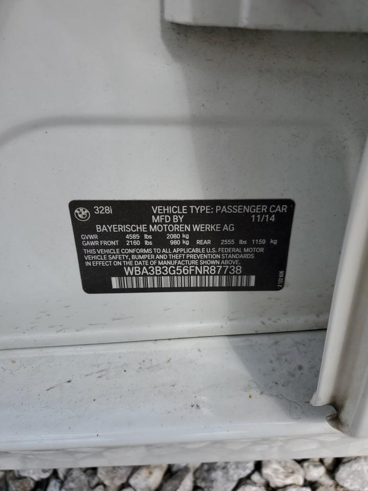 2015 BMW 328 Xi VIN: WBA3B3G56FNR87738 Lot: 61998884