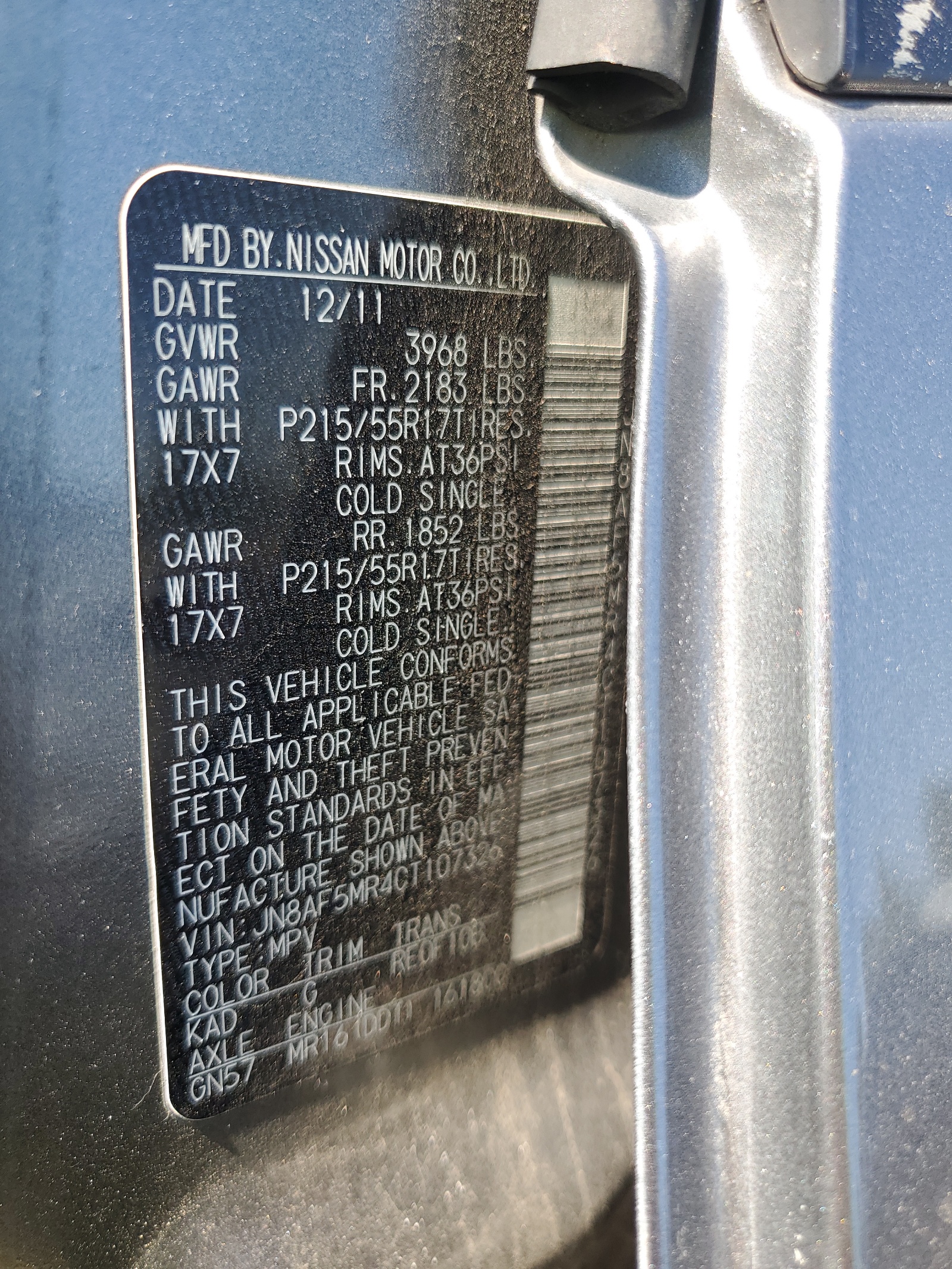 JN8AF5MR4CT107326 2012 Nissan Juke S