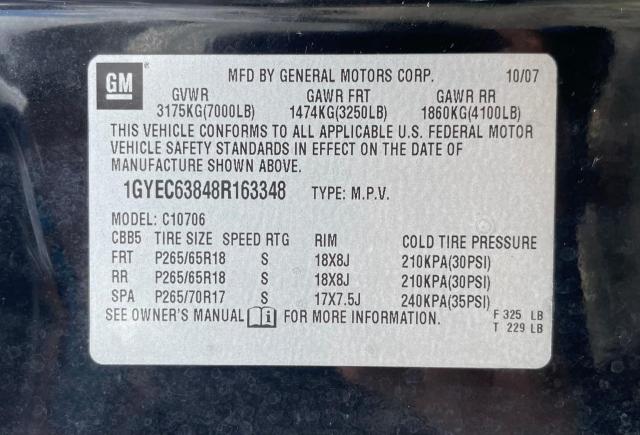 1GYEC63848R163348 2008 Cadillac Escalade Luxury