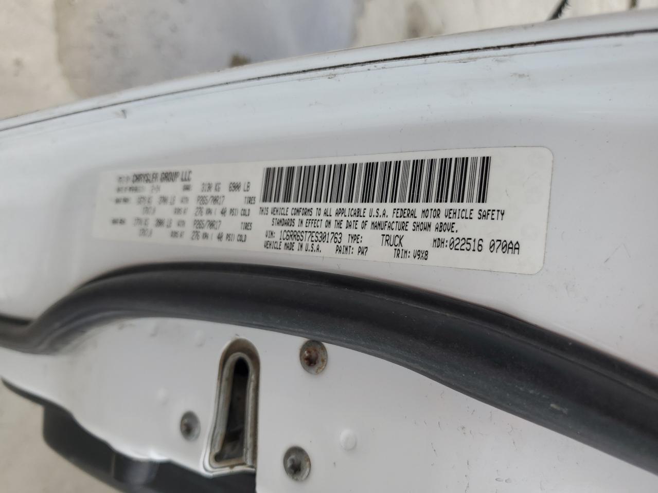 2014 Ram 1500 St VIN: 1C6RR6ST7ES301763 Lot: 64304504