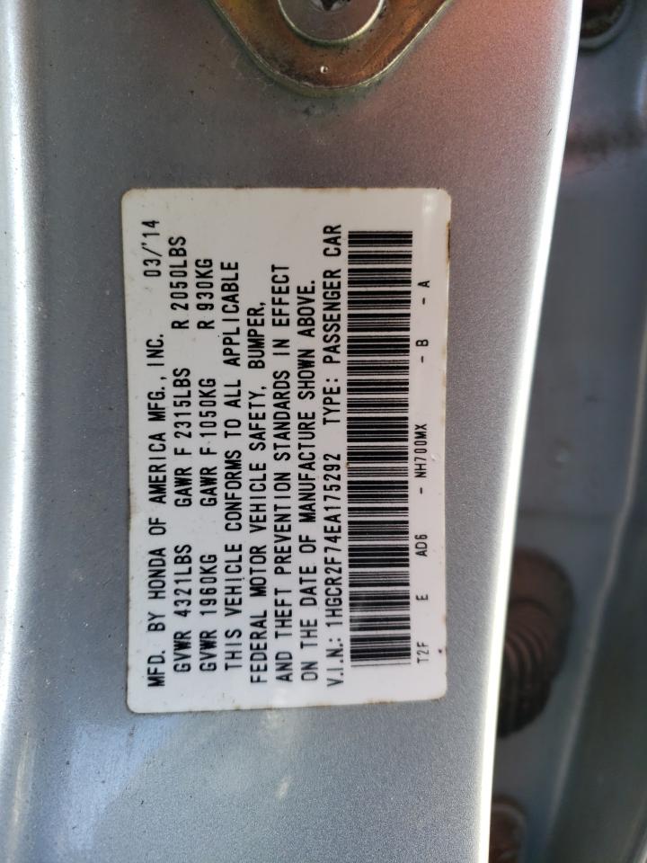 1HGCR2F74EA175292 2014 Honda Accord Ex