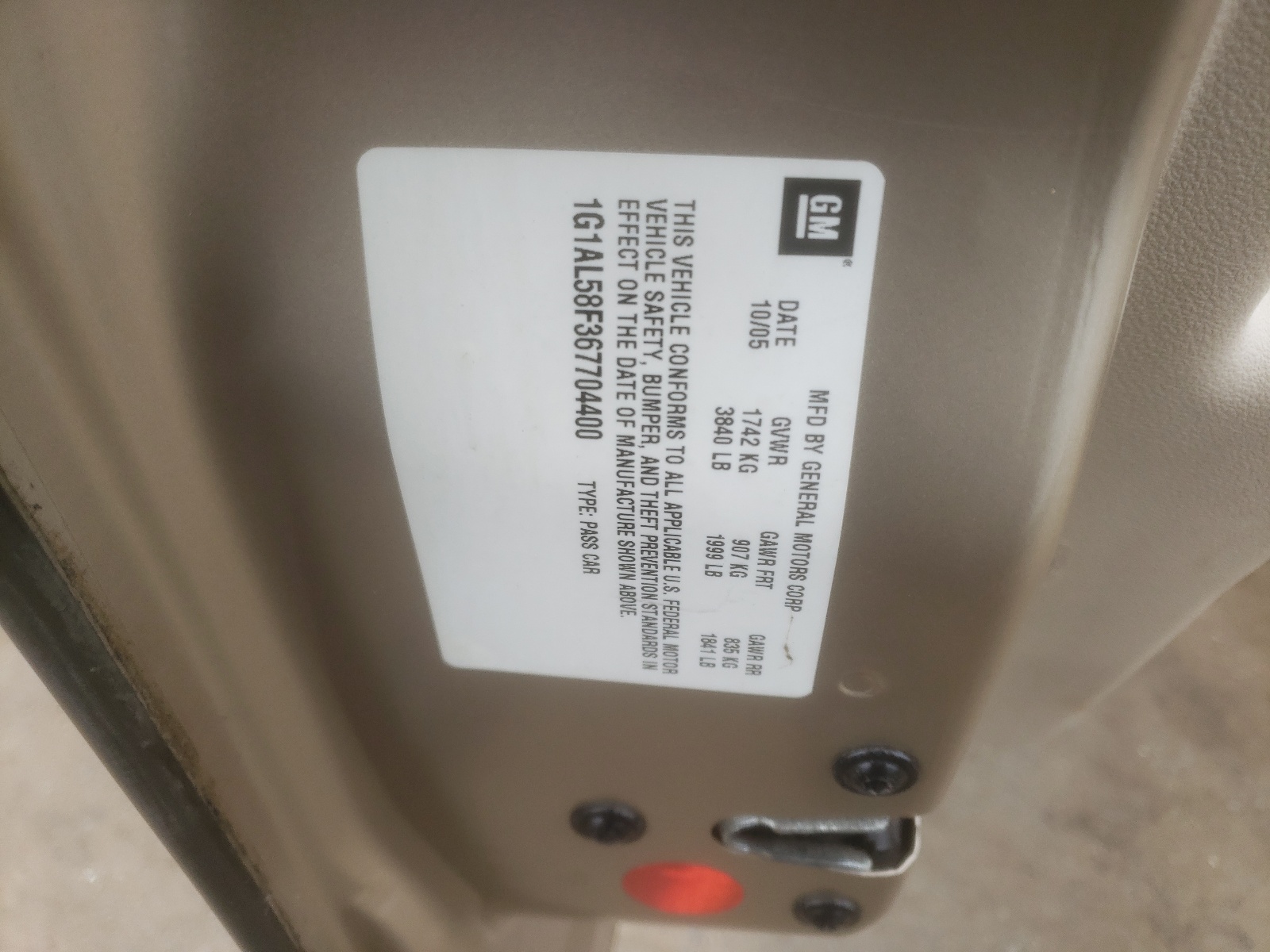 1G1AL58F367704400 2006 Chevrolet Cobalt Lt