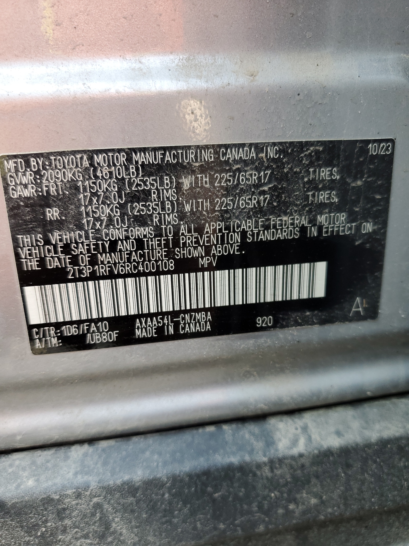 2T3P1RFV6RC400108 2024 Toyota Rav4 Xle
