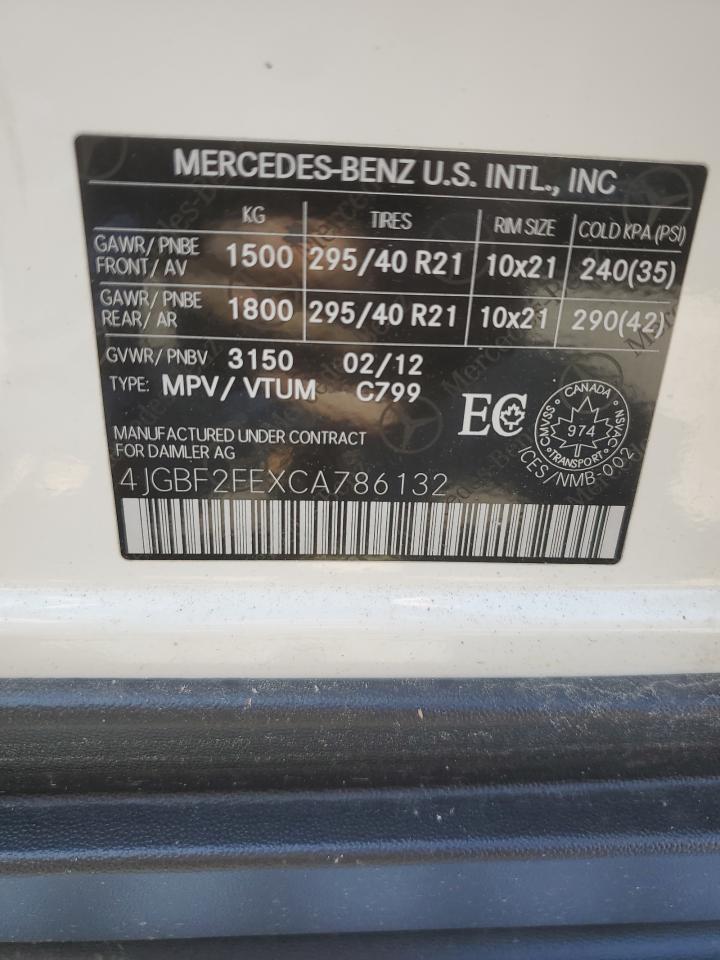 2012 Mercedes-Benz Gl 350 Bluetec VIN: 4JGBF2FEXCA786132 Lot: 60320554