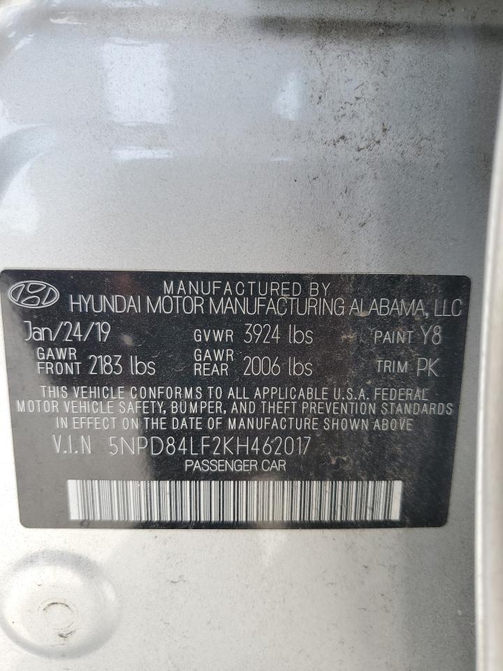 2019 Hyundai Elantra Sel VIN: 5NPD84LF2KH462017 Lot: 64026674