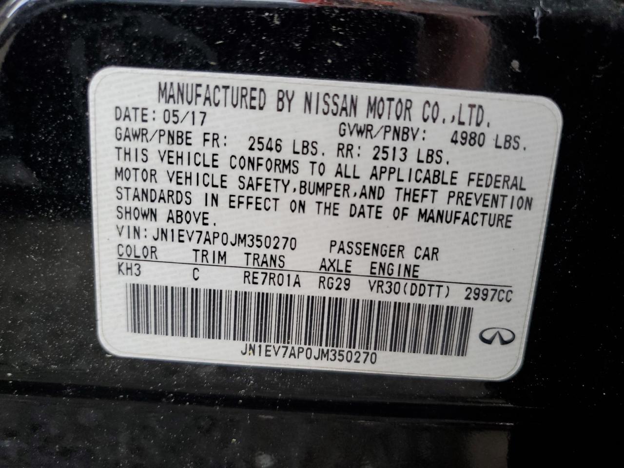 2018 Infiniti Q50 Luxe VIN: JN1EV7AP0JM350270 Lot: 63760044