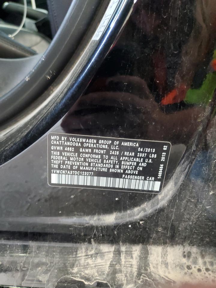 2013 Volkswagen Passat Sel VIN: 1VWCN7A37DC123277 Lot: 63820544