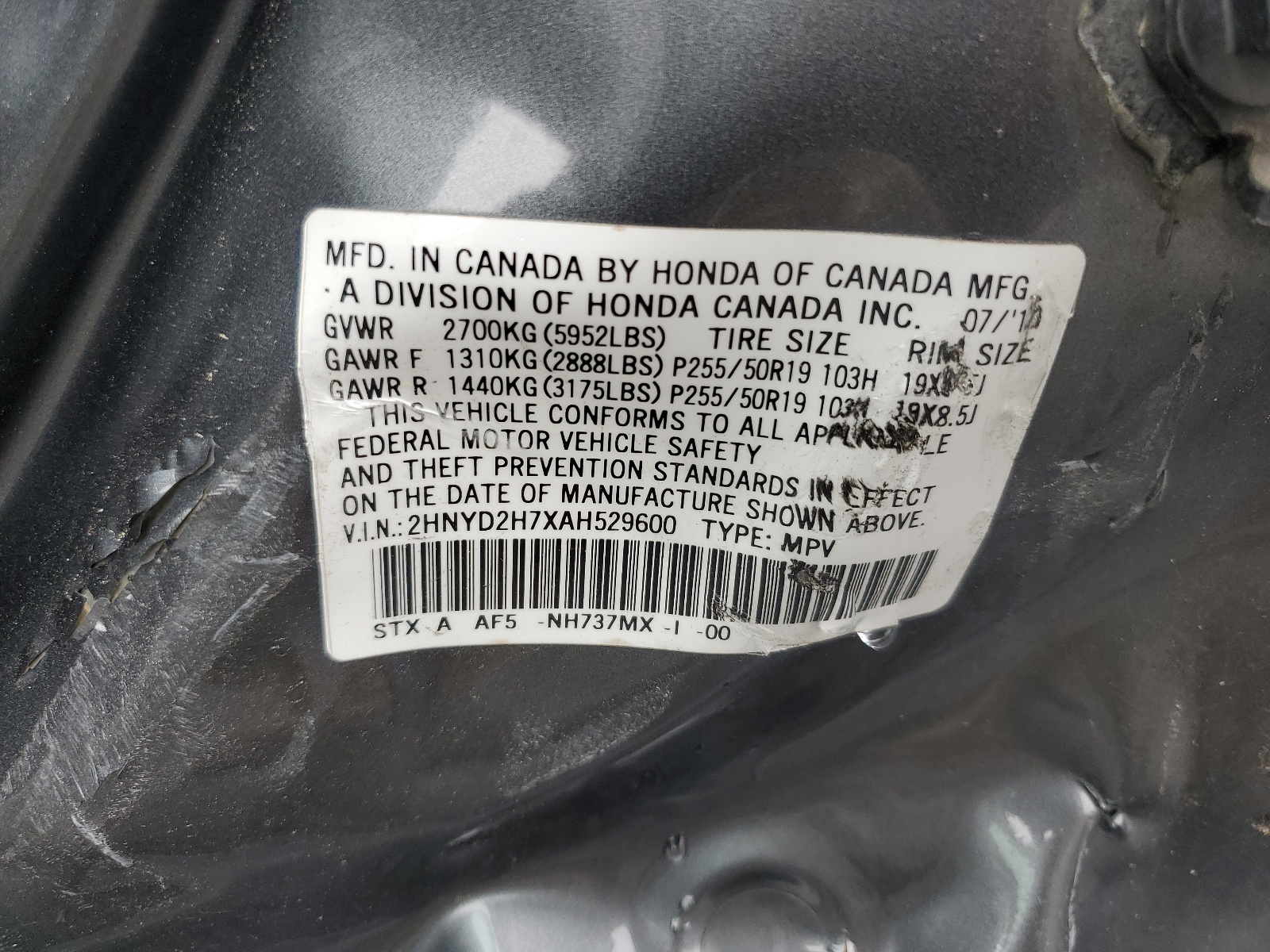 2HNYD2H7XAH529600 2010 Acura Mdx Advance