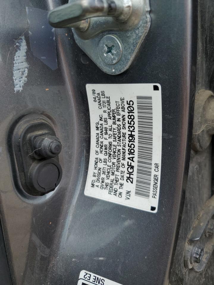 2009 Honda Civic Lx VIN: 2HGFA16519H358105 Lot: 78938394