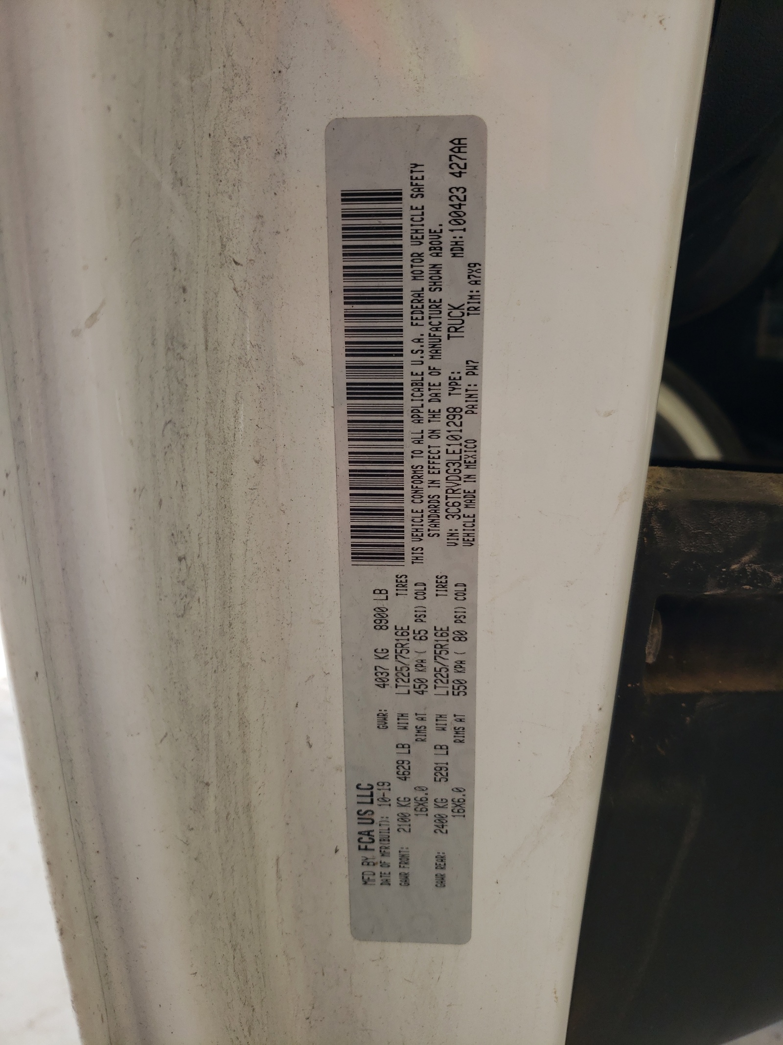 3C6TRVDG3LE101298 2020 Ram Promaster 2500 2500 High