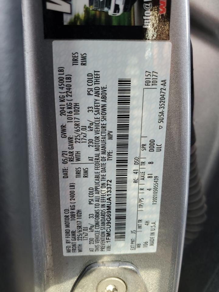 1FMCU9G69MUA13372 2021 Ford Escape Se