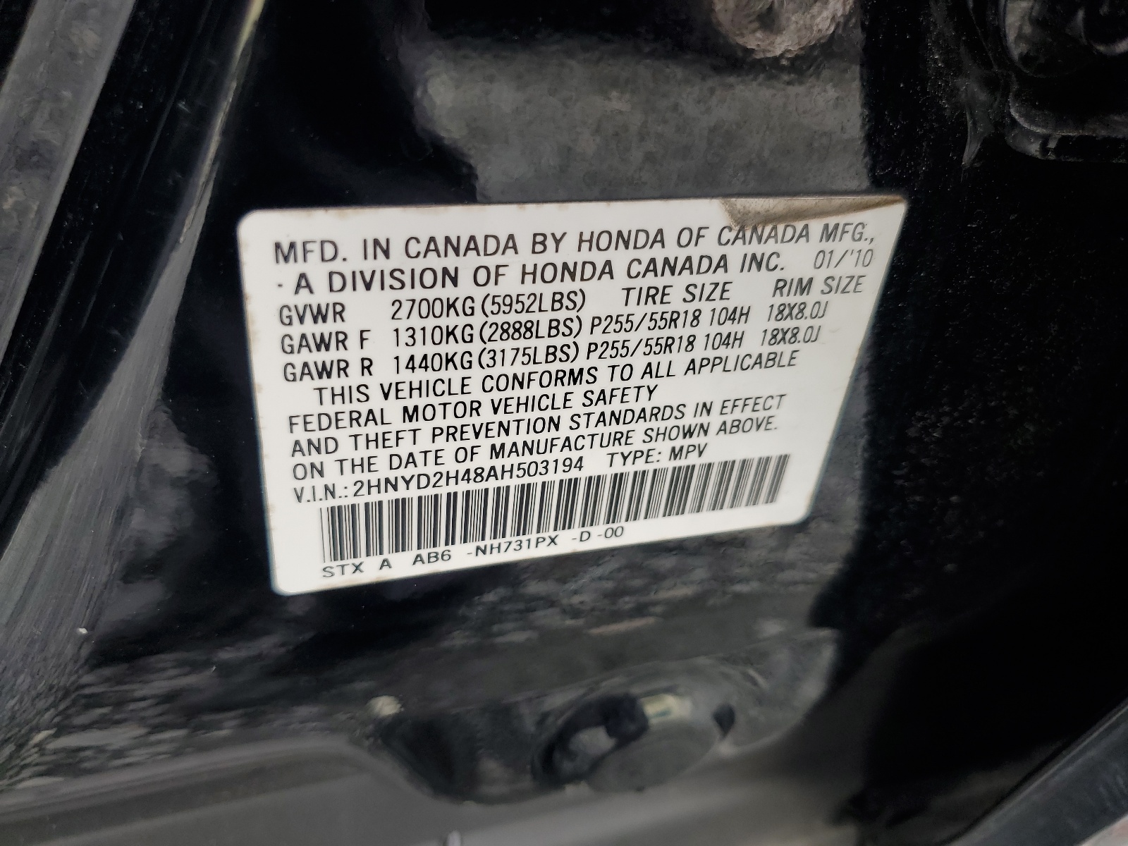 2HNYD2H48AH503194 2010 Acura Mdx Technology