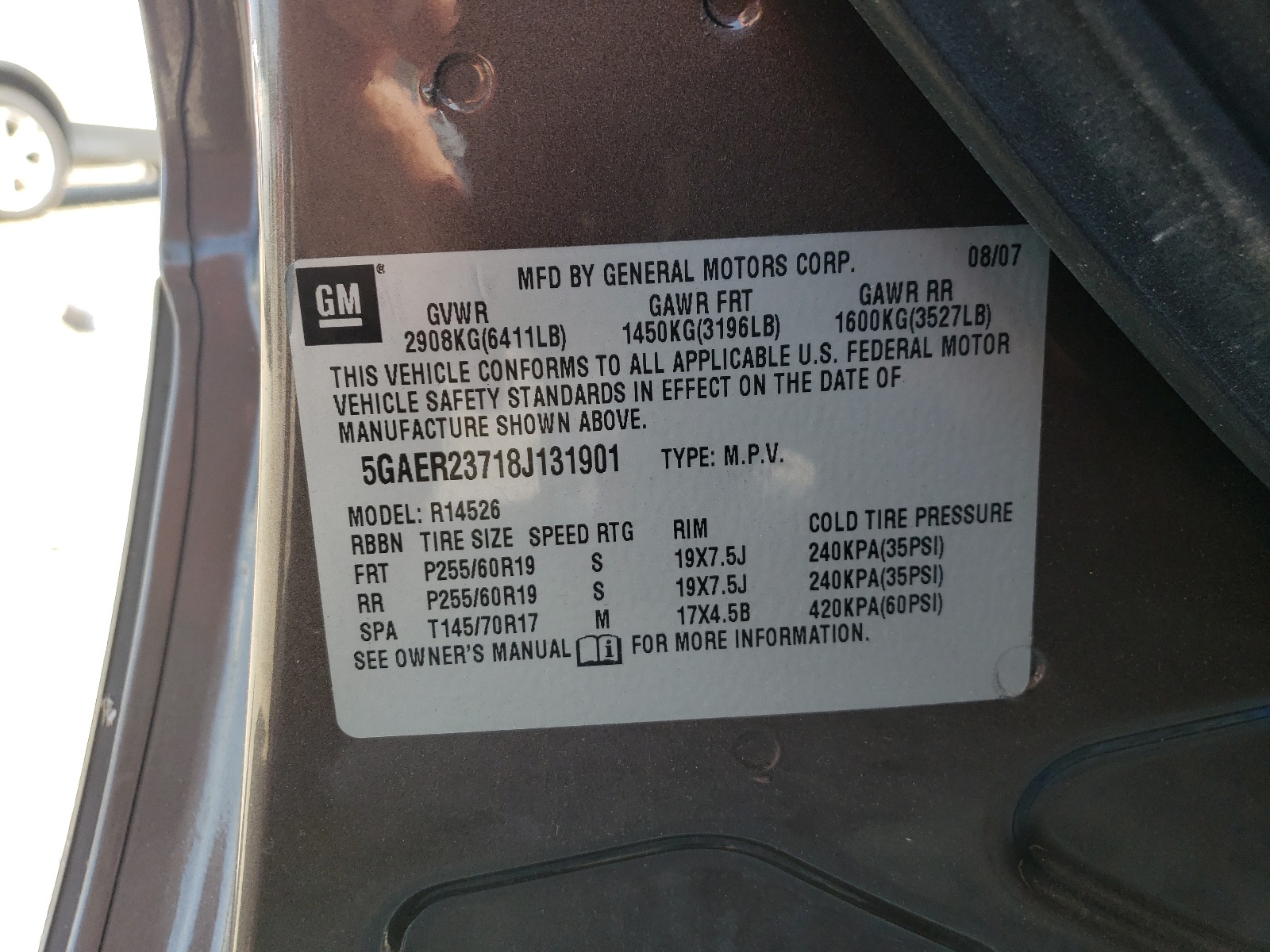 5GAER23718J131901 2008 Buick Enclave Cxl