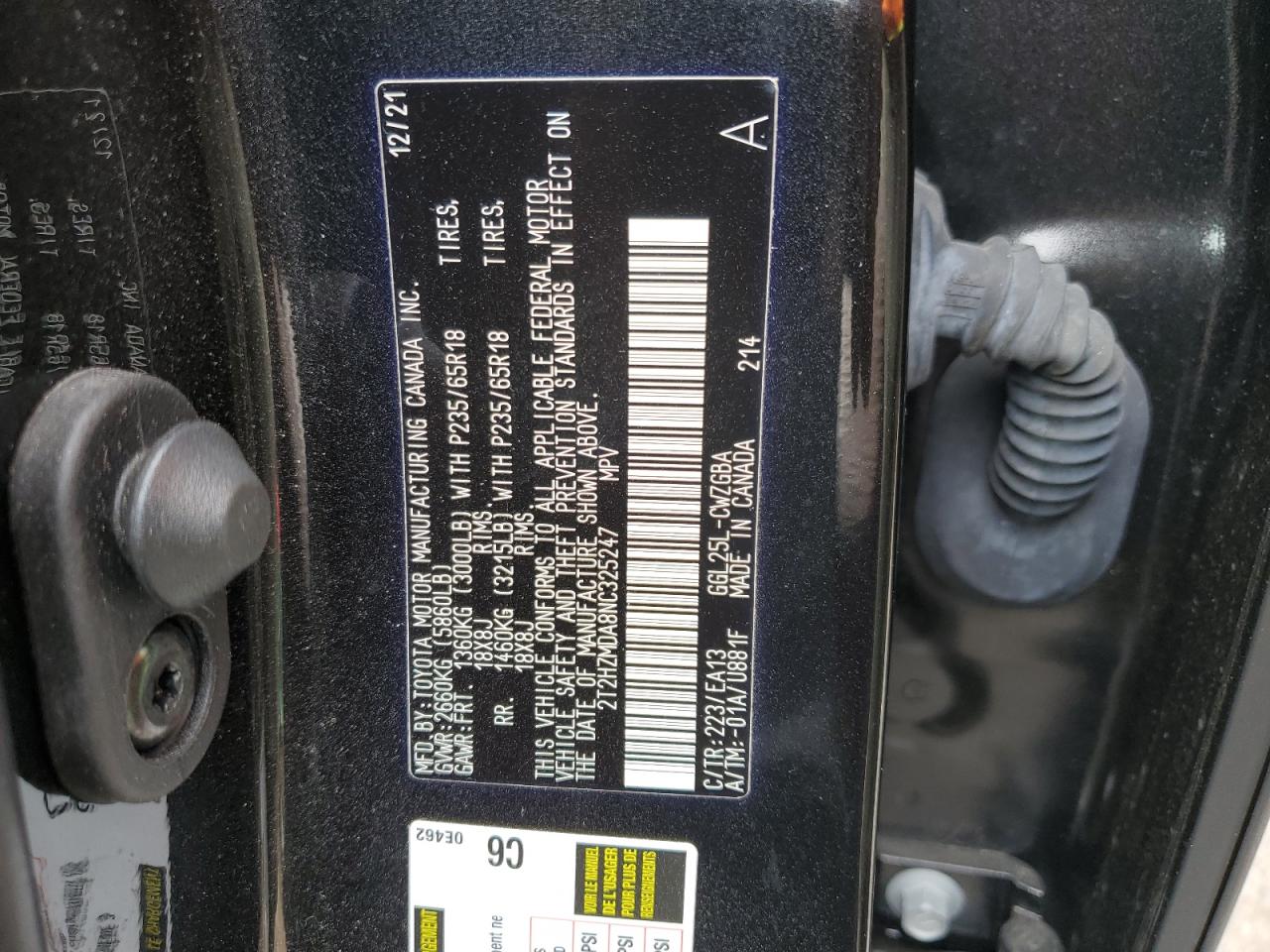 2022 Lexus Rx 350 VIN: 2T2HZMDA8NC325247 Lot: 61801094