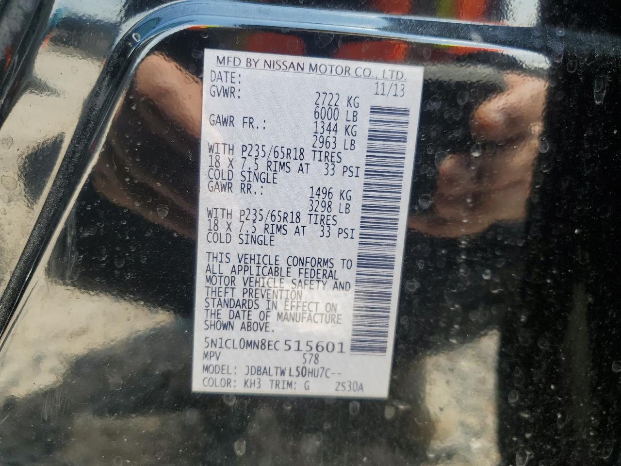 2014 Infiniti Qx60 Hybrid VIN: 5N1CL0MN8EC515601 Lot: 64281564